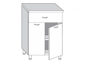 2.60.21 Шкаф-стол на 600мм с 1-м ящиком и 2-мя дверцами в Салехарде - salekhard.magazinmebel.ru | фото