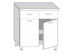 2.80.22 Шкаф-стол на 800мм с 2-я ящиками и 2-мя дверцами в Салехарде - salekhard.magazinmebel.ru | фото