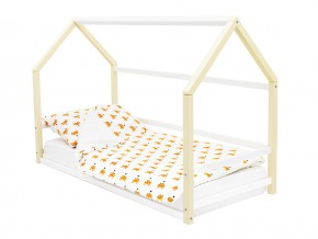 Детская кровать-домик Монтессори Svogen бежево-белый в Салехарде - salekhard.magazinmebel.ru | фото - изображение 1