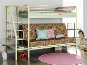 Двухъярусная кровать с диваном Мадлен 3 Слоновая кость-марки в Салехарде - salekhard.magazinmebel.ru | фото - изображение 1