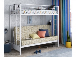 Двухъярусная кровать с диваном Мадлен белая-пифагор в Салехарде - salekhard.magazinmebel.ru | фото