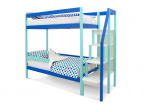 Двухъярусная кровать Svogen с бортиком мятно-синий в Салехарде - salekhard.magazinmebel.ru | фото