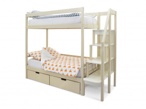 Двухъярусная кровать Svogen с ящиками бежевый в Салехарде - salekhard.magazinmebel.ru | фото - изображение 1