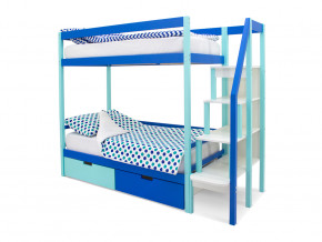 Двухъярусная кровать Svogen с ящиками мятно-синий в Салехарде - salekhard.magazinmebel.ru | фото