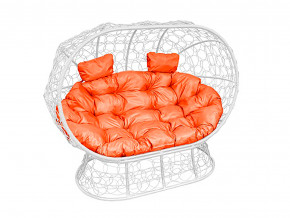 Кокон Лежебока на подставке с ротангом оранжевая подушка в Салехарде - salekhard.magazinmebel.ru | фото - изображение 1