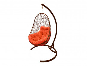 Кокон Овал с ротангом оранжевая подушка в Салехарде - salekhard.magazinmebel.ru | фото