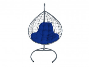 Кокон XL с ротангом синяя подушка в Салехарде - salekhard.magazinmebel.ru | фото - изображение 1
