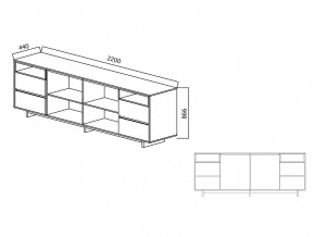 Комодино Moderno-2200 Ф6 в Салехарде - salekhard.magazinmebel.ru | фото - изображение 4