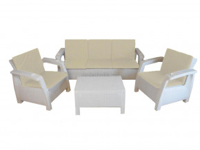 Комплект уличной мебели Yalta Premium Terrace Triple Set белый в Салехарде - salekhard.magazinmebel.ru | фото