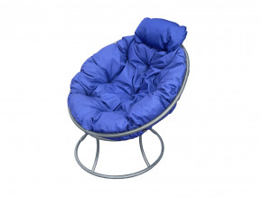 Кресло Папасан мини без ротанга синяя подушка в Салехарде - salekhard.magazinmebel.ru | фото