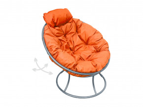 Кресло Папасан мини пружинка без ротанга оранжевая подушка в Салехарде - salekhard.magazinmebel.ru | фото