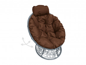 Кресло Папасан мини пружинка с ротангом коричневая подушка в Салехарде - salekhard.magazinmebel.ru | фото - изображение 1