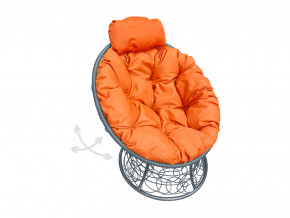 Кресло Папасан мини пружинка с ротангом оранжевая подушка в Салехарде - salekhard.magazinmebel.ru | фото