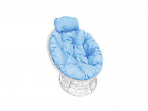 Кресло Папасан мини с ротангом голубая подушка в Салехарде - salekhard.magazinmebel.ru | фото