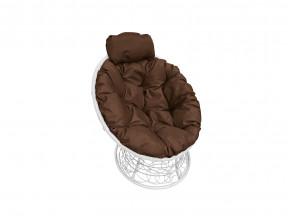 Кресло Папасан мини с ротангом коричневая подушка в Салехарде - salekhard.magazinmebel.ru | фото