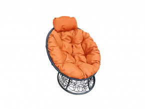 Кресло Папасан мини с ротангом оранжевая подушка в Салехарде - salekhard.magazinmebel.ru | фото