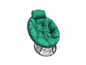Кресло Папасан мини с ротангом зелёная подушка в Салехарде - salekhard.magazinmebel.ru | фото