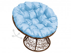 Кресло Папасан пружинка с ротангом голубая подушка в Салехарде - salekhard.magazinmebel.ru | фото