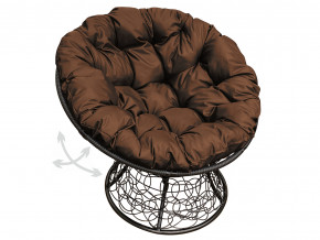 Кресло Папасан пружинка с ротангом коричневая подушка в Салехарде - salekhard.magazinmebel.ru | фото