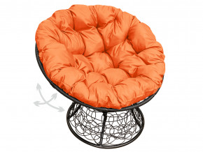 Кресло Папасан пружинка с ротангом оранжевая подушка в Салехарде - salekhard.magazinmebel.ru | фото