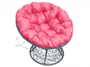 Кресло Папасан пружинка с ротангом розовая подушка в Салехарде - salekhard.magazinmebel.ru | фото