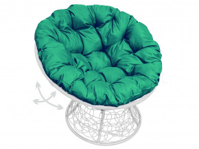 Кресло Папасан пружинка с ротангом зелёная подушка в Салехарде - salekhard.magazinmebel.ru | фото - изображение 1
