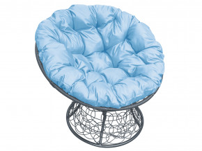Кресло Папасан с ротангом голубая подушка в Салехарде - salekhard.magazinmebel.ru | фото - изображение 1