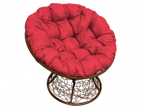Кресло Папасан с ротангом красная подушка в Салехарде - salekhard.magazinmebel.ru | фото