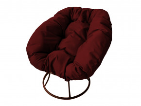 Кресло Пончик без ротанга бордовая подушка в Салехарде - salekhard.magazinmebel.ru | фото