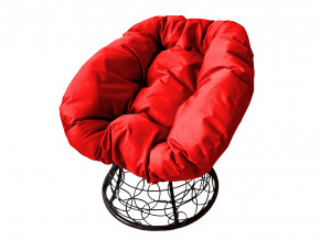 Кресло Пончик с ротангом красная подушка в Салехарде - salekhard.magazinmebel.ru | фото