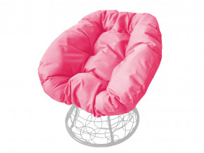 Кресло Пончик с ротангом розовая подушка в Салехарде - salekhard.magazinmebel.ru | фото