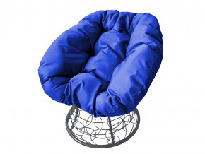 Кресло Пончик с ротангом синяя подушка в Салехарде - salekhard.magazinmebel.ru | фото - изображение 1