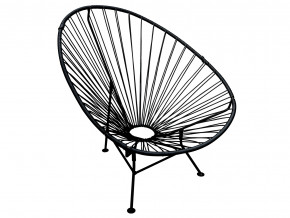Кресло Ракушка с ротангом чёрный в Салехарде - salekhard.magazinmebel.ru | фото - изображение 1
