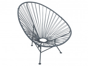 Кресло Ракушка с ротангом серый в Салехарде - salekhard.magazinmebel.ru | фото - изображение 1