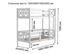 Кровать 2-х ярусная Аист-2 Классика белый 1800х900 мм в Салехарде - salekhard.magazinmebel.ru | фото - изображение 2