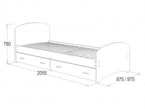 Кровать-6 одинарная с 2-мя ящиками 800*2000 млечный дуб в Салехарде - salekhard.magazinmebel.ru | фото - изображение 2