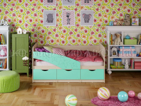 Кровать Бабочки 1600 Бирюза матовая в Салехарде - salekhard.magazinmebel.ru | фото