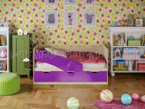 Кровать Бабочки 1600 Фиолетовый металлик в Салехарде - salekhard.magazinmebel.ru | фото