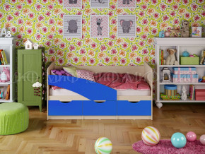 Кровать Бабочки 1600 Синий в Салехарде - salekhard.magazinmebel.ru | фото - изображение 1