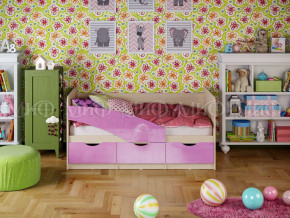 Кровать Бабочки 1600 Сиреневый металлик в Салехарде - salekhard.magazinmebel.ru | фото