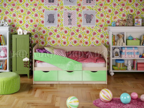 Кровать Бабочки 1800 Салатовый металлик в Салехарде - salekhard.magazinmebel.ru | фото