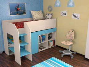 Кровать чердак Теремок 2 Голубой в Салехарде - salekhard.magazinmebel.ru | фото