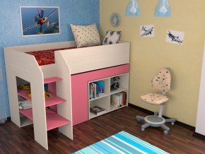 Кровать чердак Теремок 2 Розовый в Салехарде - salekhard.magazinmebel.ru | фото