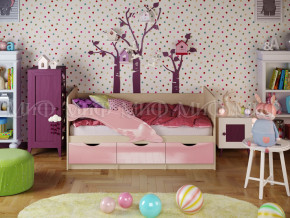 Кровать Дельфин-1 1600 Розовый металлик в Салехарде - salekhard.magazinmebel.ru | фото