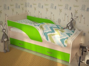 Кровать детская Максимка млечный дуб-лайм в Салехарде - salekhard.magazinmebel.ru | фото