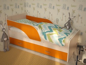 Кровать детская Максимка млечный дуб-оранж в Салехарде - salekhard.magazinmebel.ru | фото - изображение 1
