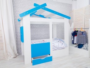 Кровать детская Теремок с ящиком лазурь в Салехарде - salekhard.magazinmebel.ru | фото - изображение 1