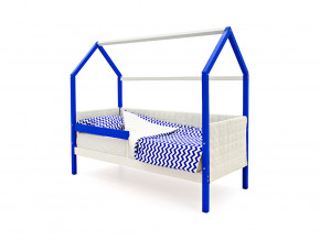 Кровать-домик мягкий Svogen с бортиком сине-белый в Салехарде - salekhard.magazinmebel.ru | фото