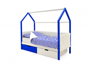 Кровать-домик мягкий Svogen с ящиками сине-белый в Салехарде - salekhard.magazinmebel.ru | фото