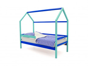 Кровать-домик Svogen с бортиком мятно-синий в Салехарде - salekhard.magazinmebel.ru | фото